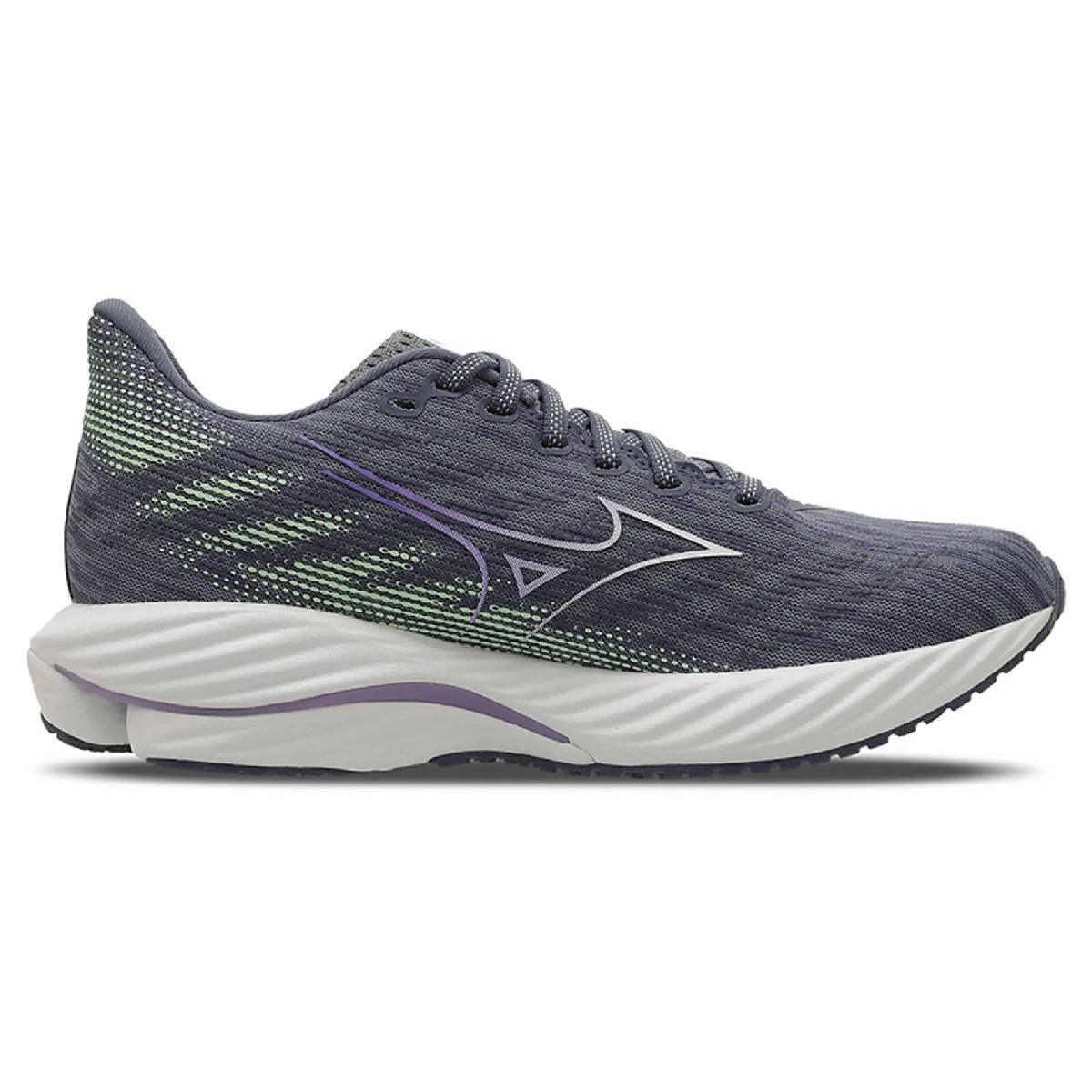 Tênis Mizuno Wave Rider 28 - Feminino - Cinza-Verde Cinza/Verde 2