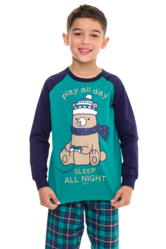 Pijama Infantil Menino Borth Play All Day Sleep All Night
