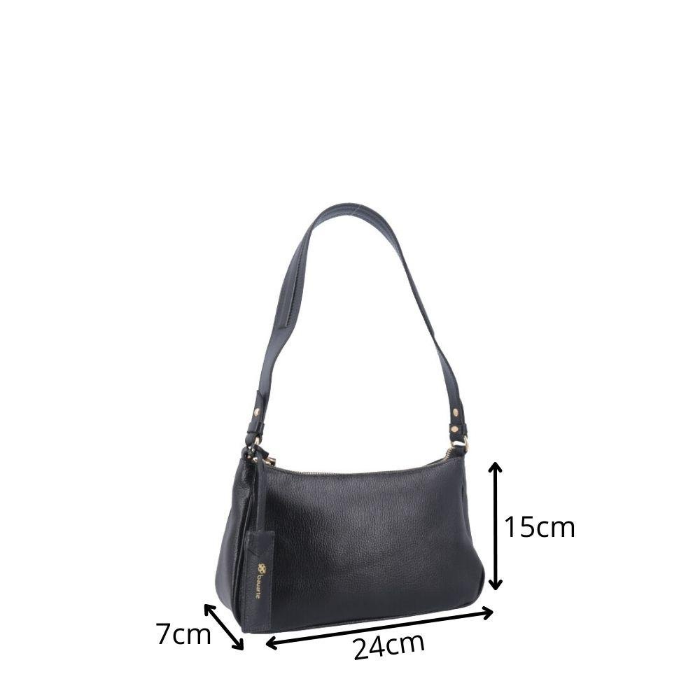 Bolsa de Couro Baguete Ivete Bauarte Preto 4