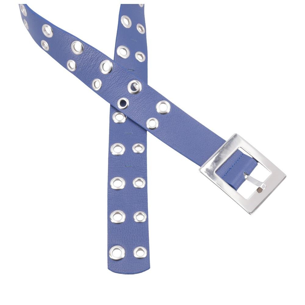 Cinto de Couro Arabela com Ilhós Bauarte Azul 2