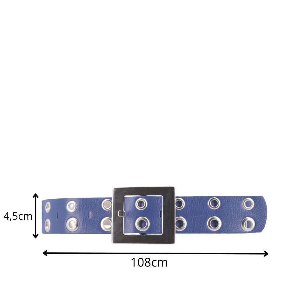 Cinto de Couro Arabela com Ilhós Bauarte Azul 4