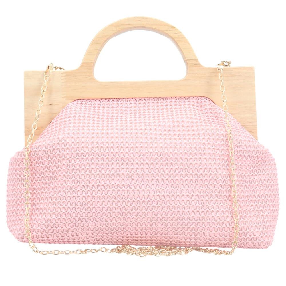 Bolsa Clutch de Ráfia Grace Bauarte Rosa 2