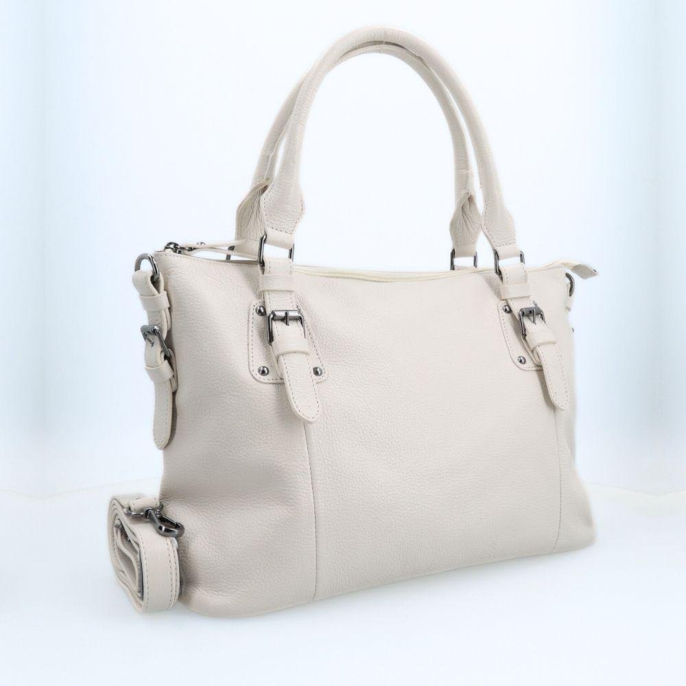 Bolsa de Couro com Alça de Mão e Alça Transversal