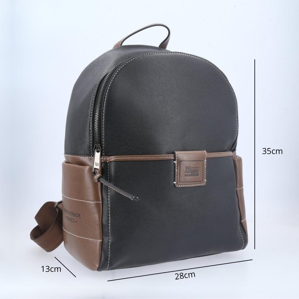 Mochila Feminina com Bolso Frontal Preto 4