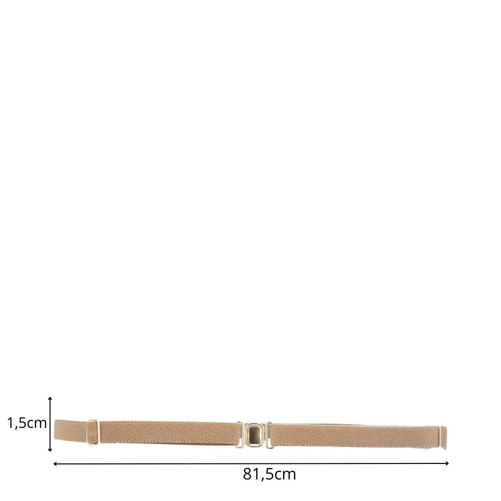Cinto Vânia em Elástico com Fivela de Encaixe Bauarte Bege 4