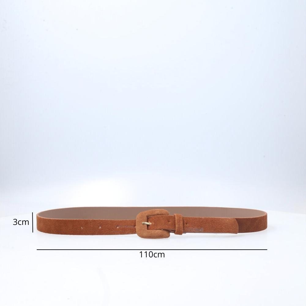 Cinto Feminino em Couro com Camurça Caramelo 3