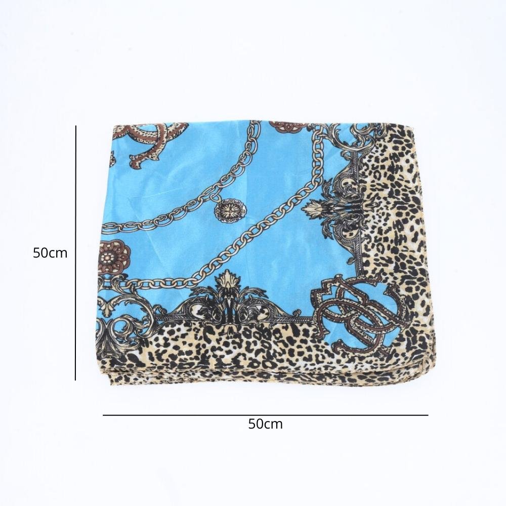 Lenço de Cetim Pequeno Azul 4