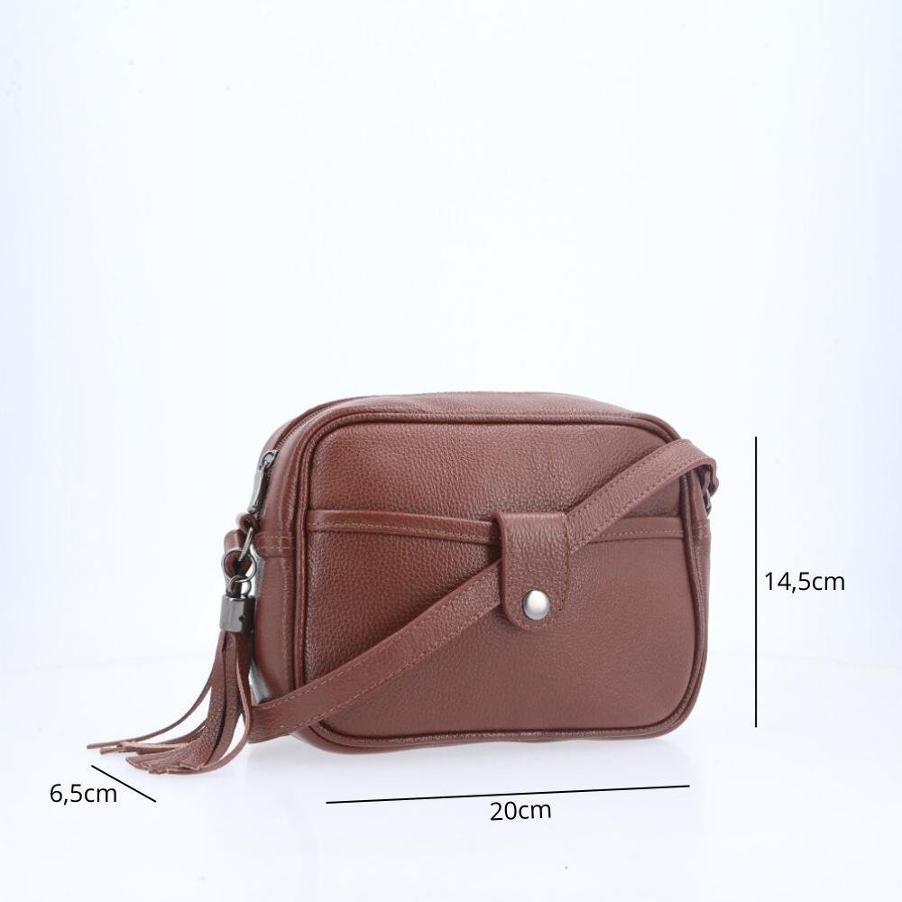 Bolsa Feminina Transversal em Couro Marrom 4