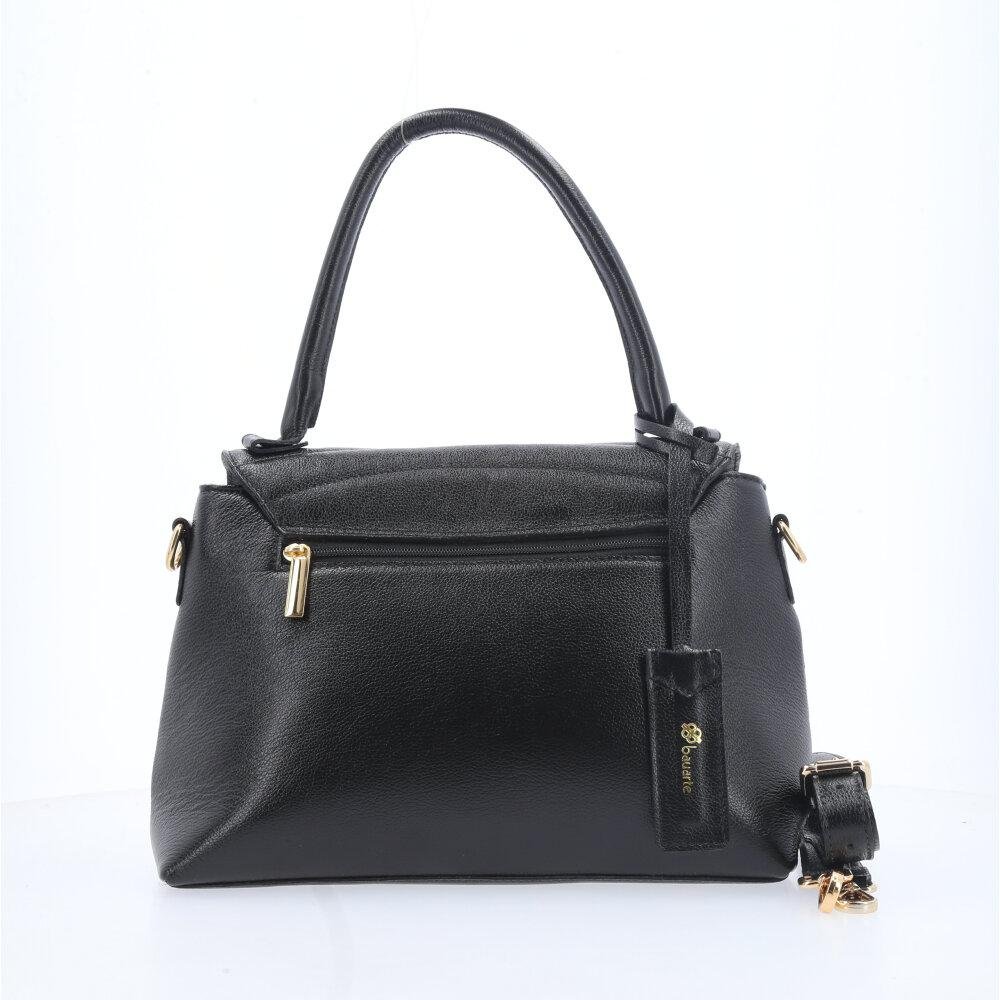 Bolsa Feminina de Couro Matelasse com alça Fixa Preto 2