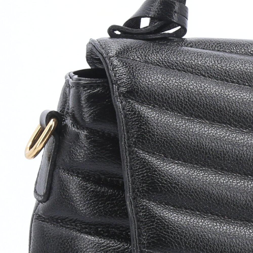 Bolsa Feminina de Couro Matelasse com alça Fixa Preto 3