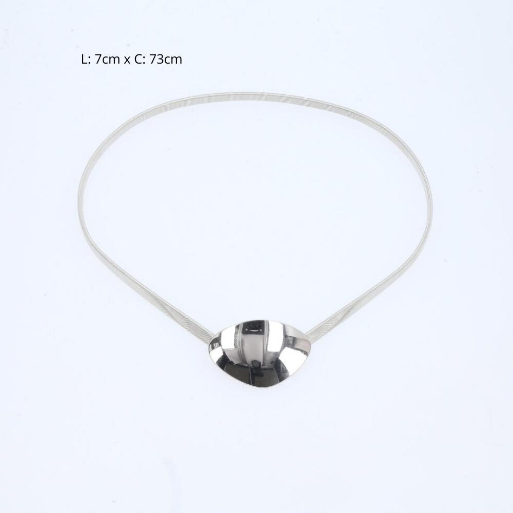 Cinto Feminino com Mola Elástica de Metal Prata 3