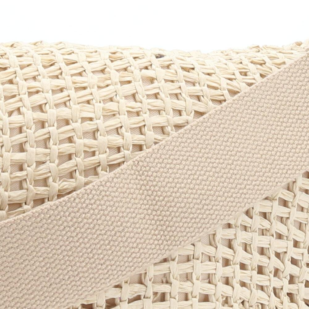 Bolsa Baguete Feminina Transversal de Palha Bege 3