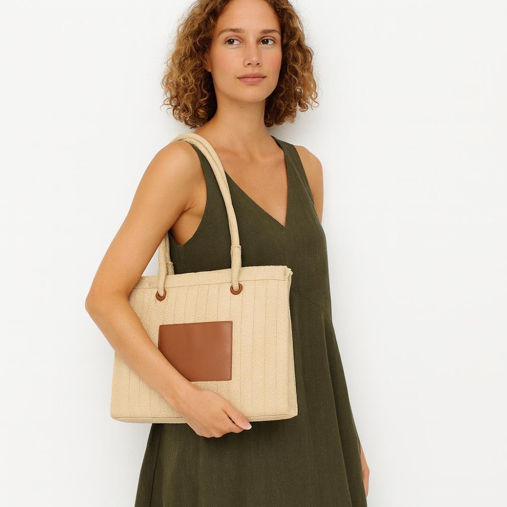 Bolsa Verão com Alça Transversal Bege 5