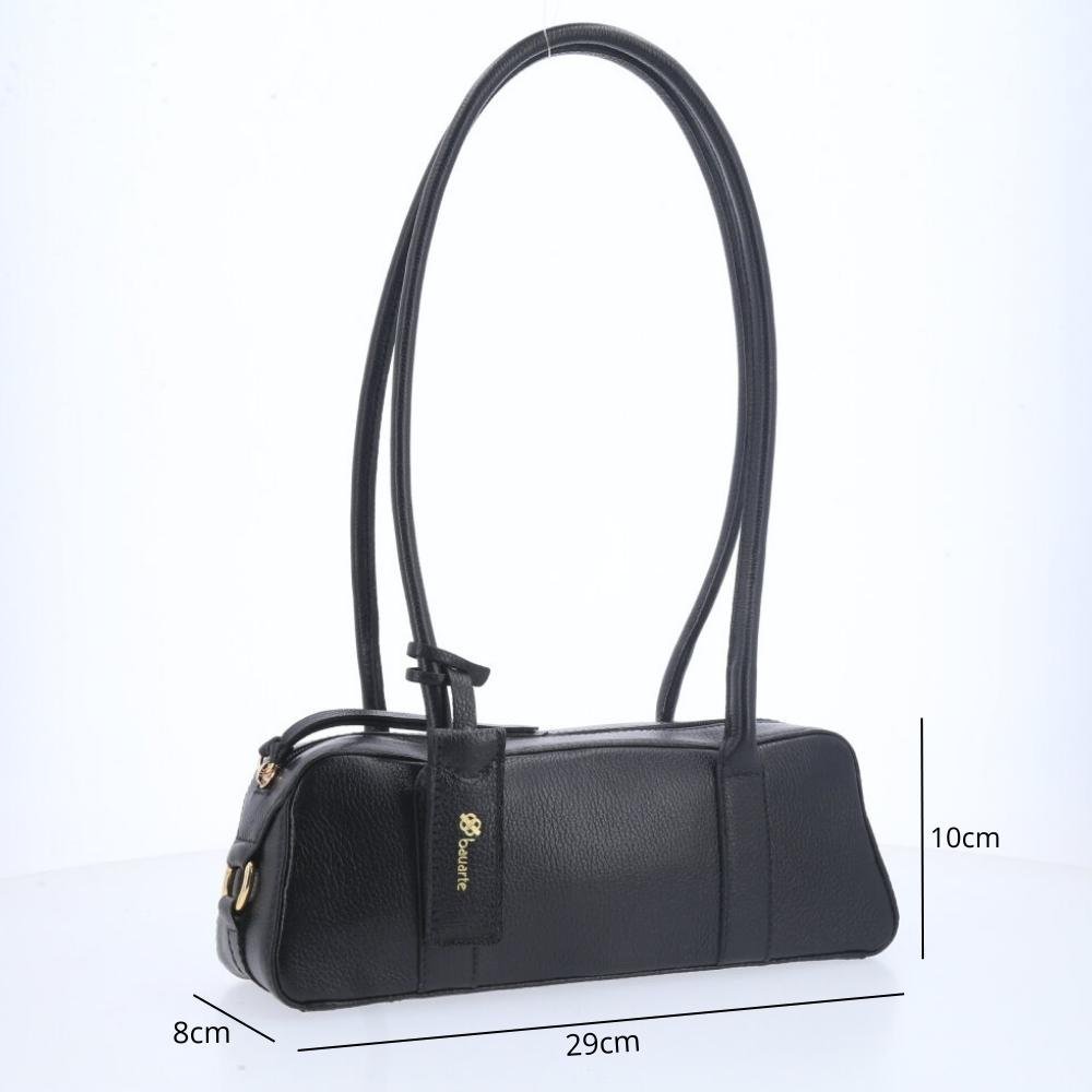 Bolsa Baguete com Alça Alongada Preto 4