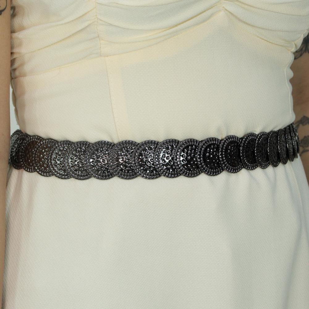 Cinto Feminino Moedas de Metal Preto 4