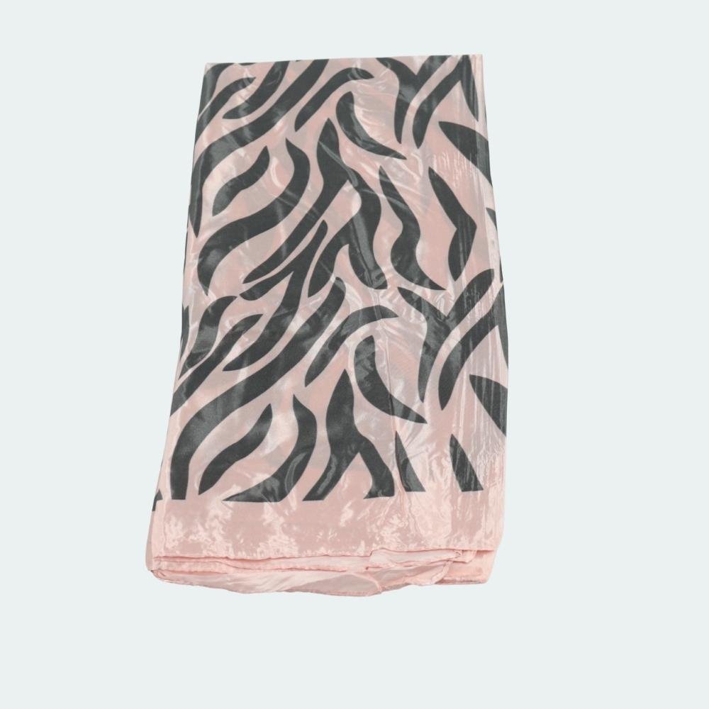 Lenço de Cetim Estampa Animal Print Rosa 2