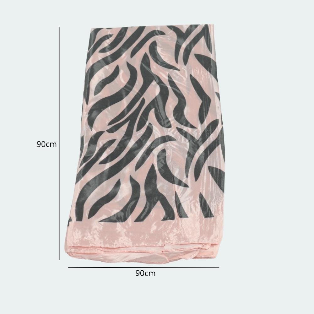Lenço de Cetim Estampa Animal Print Rosa 4