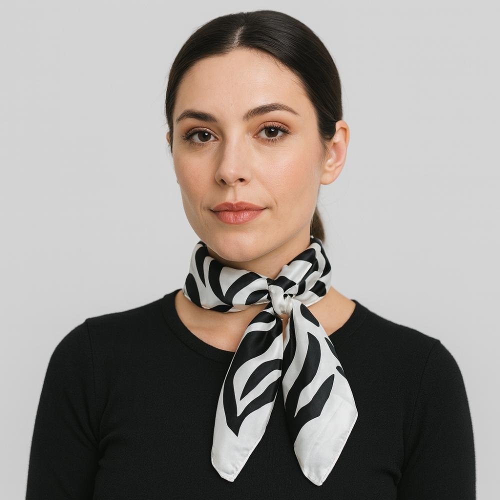 Lenço de Cetim Estampa Animal Print Rosa 5