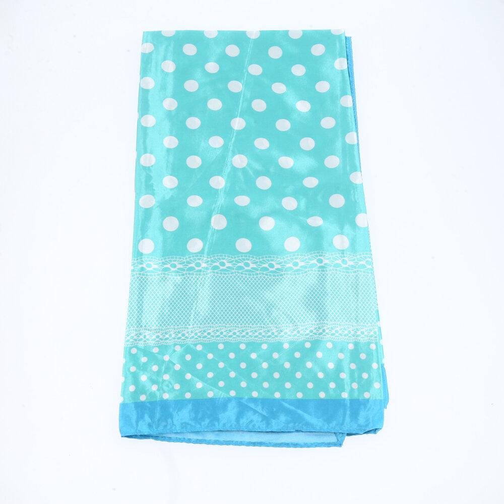 Lenço de Cetim com Poá Azul 2