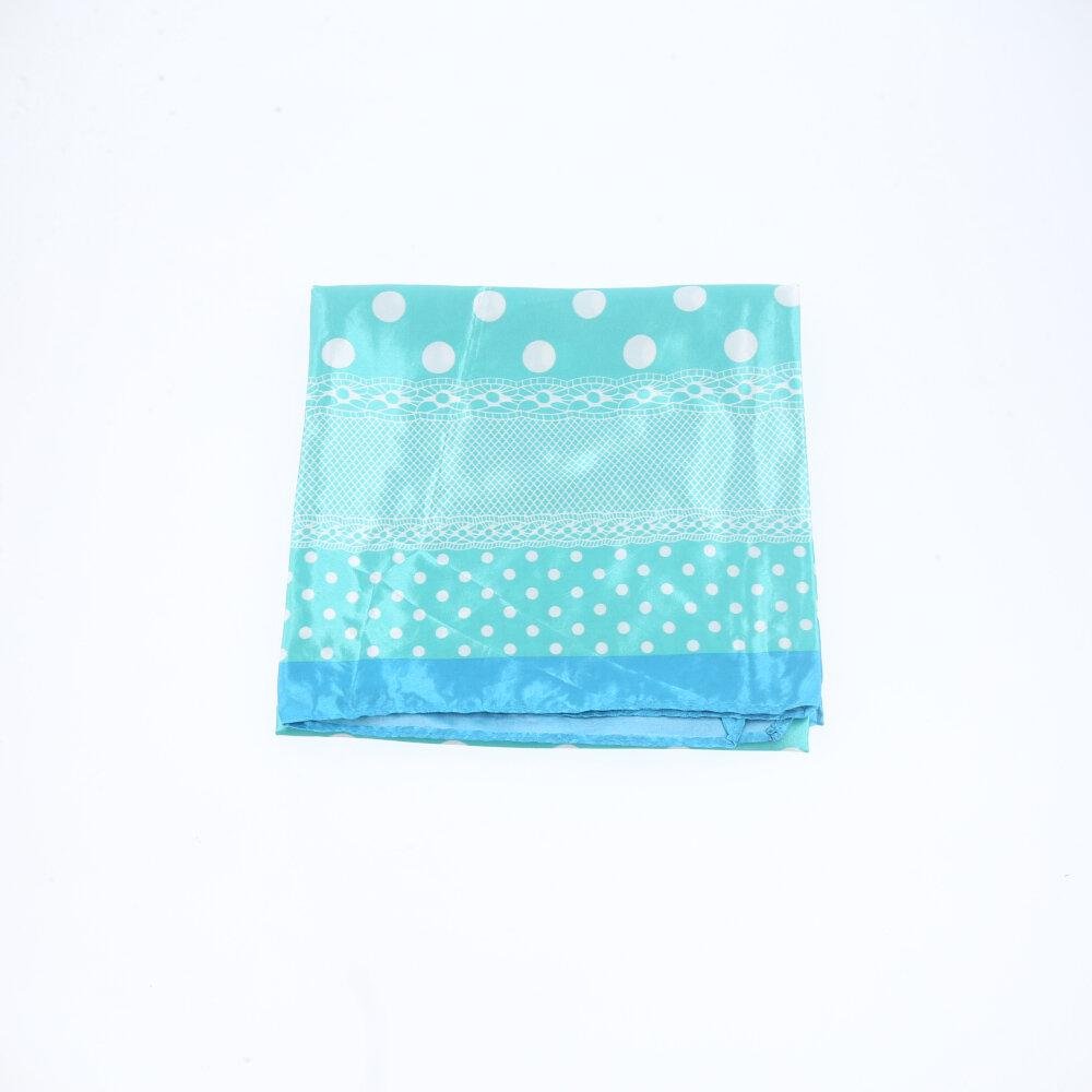 Lenço de Cetim com Poá Azul 3