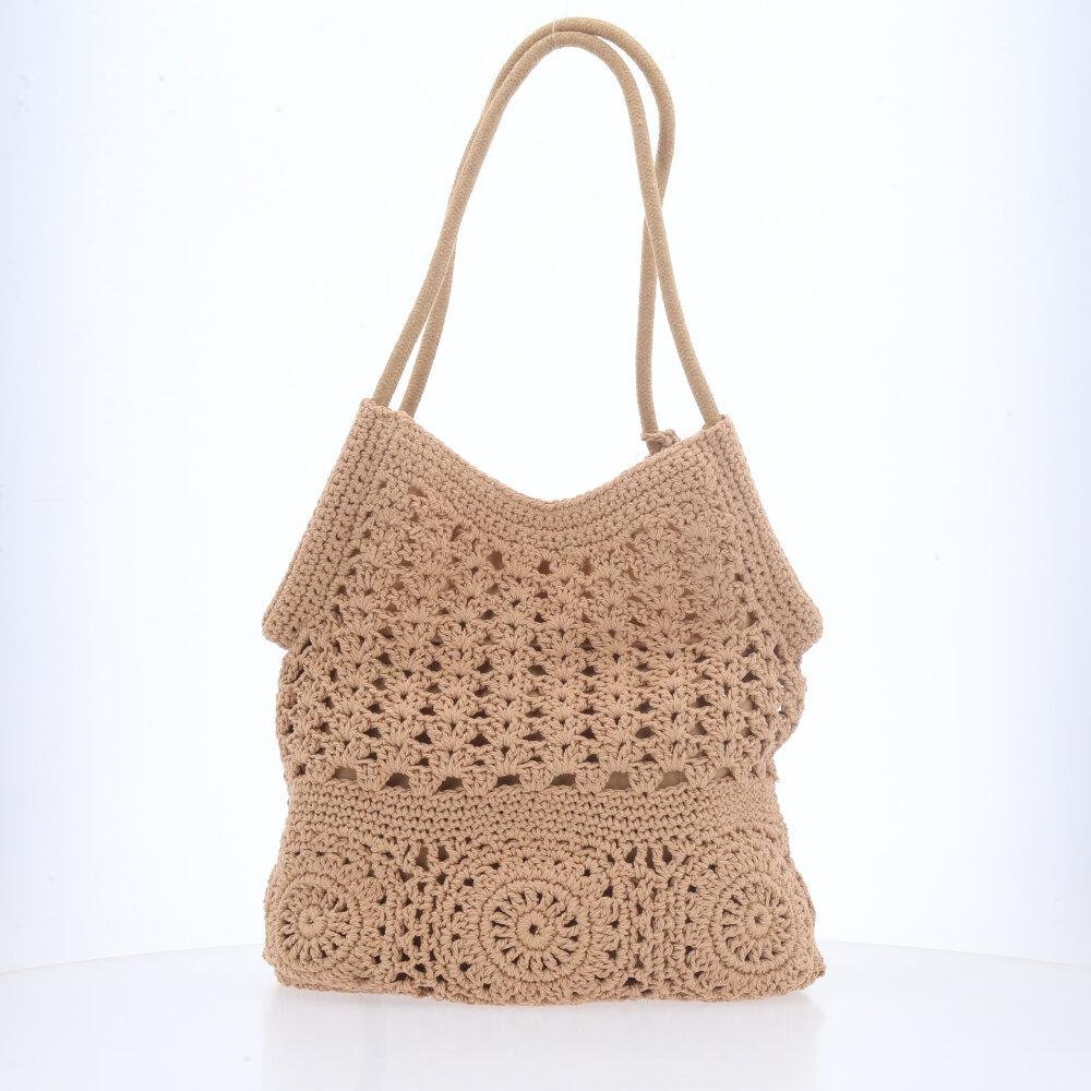 Bolsa de Praia em Crochê Caramelo 2
