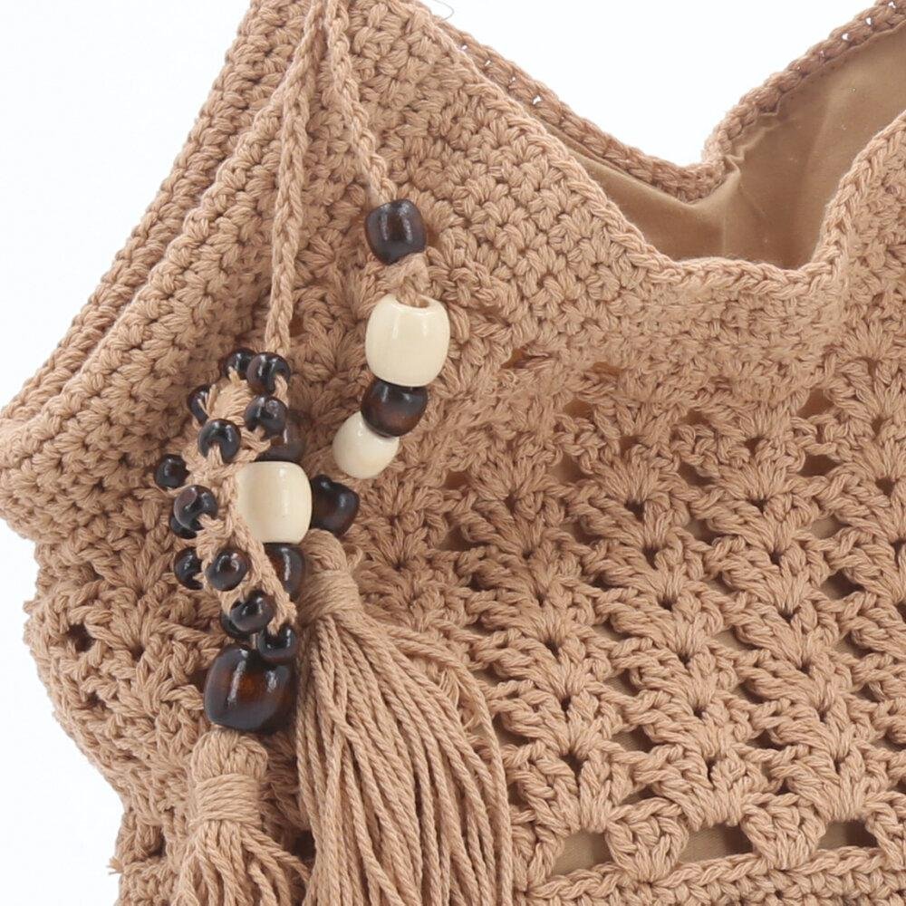 Bolsa de Praia em Crochê Caramelo 3