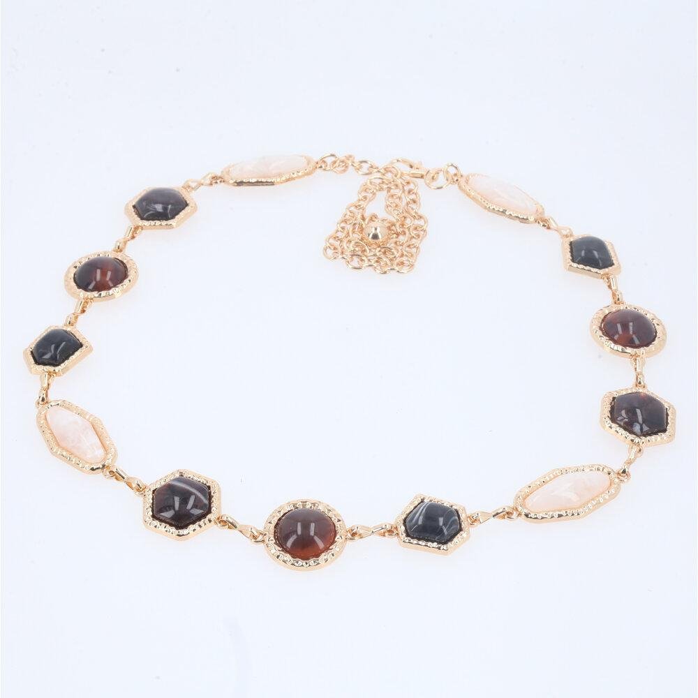 Cinto Feminino de Metal Dourado com Madrepérola