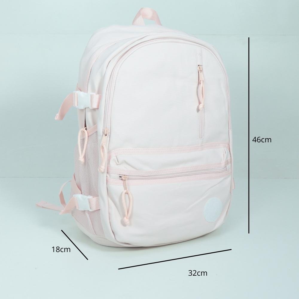 Mochila em Tecido com Organização Prática Rosa Claro 4