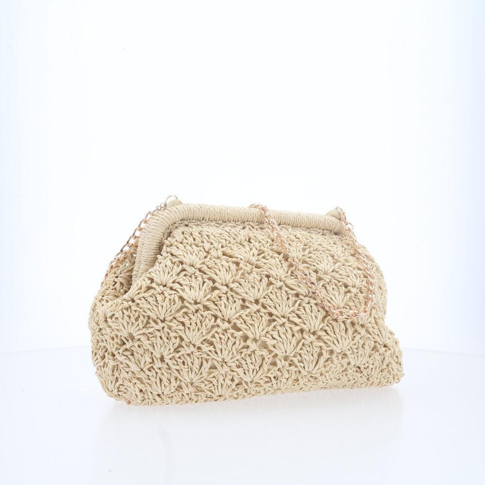Bolsa Festa Feminina de Crochê em Ráfia