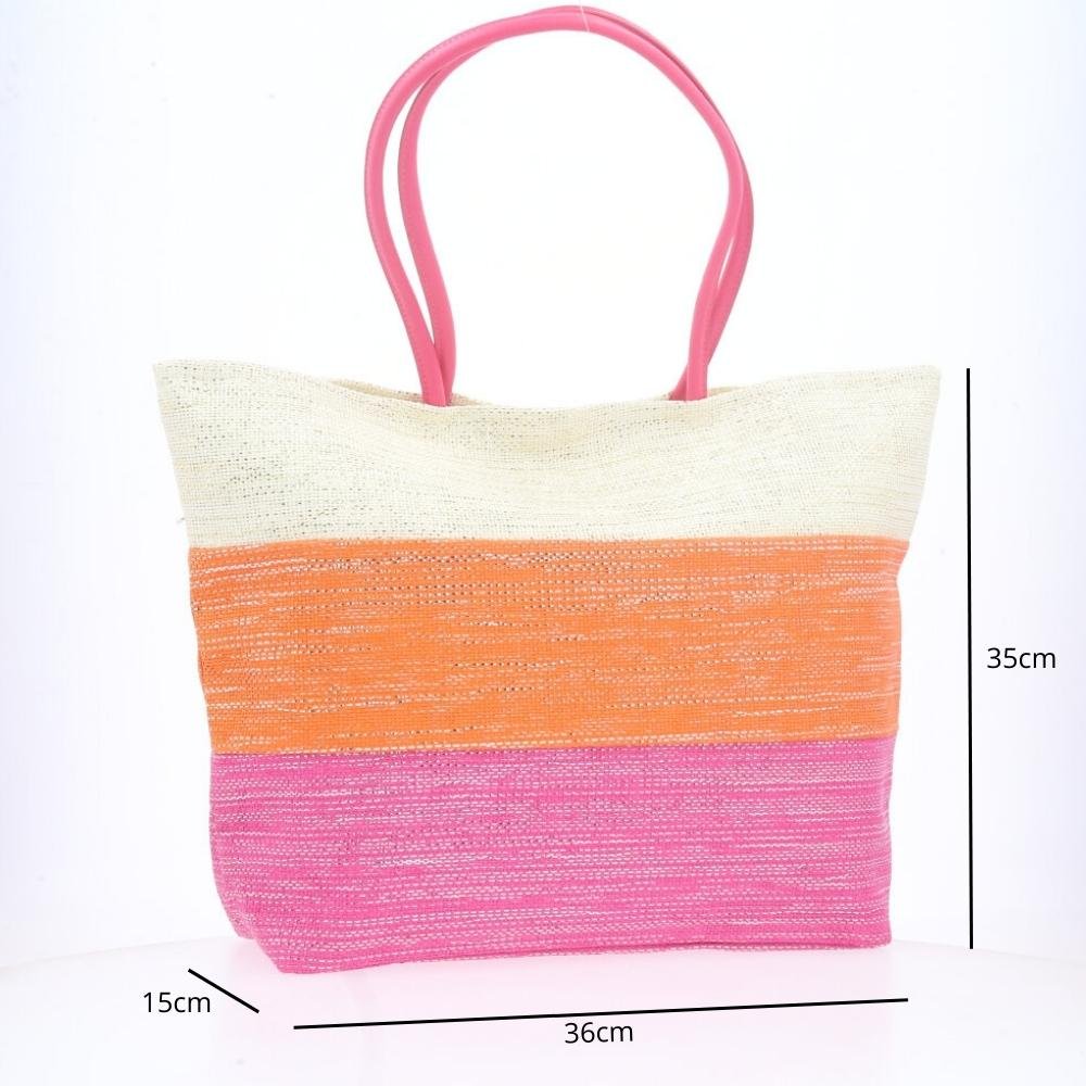 Bolsa de Praia Feminina Colorida Rosa 4