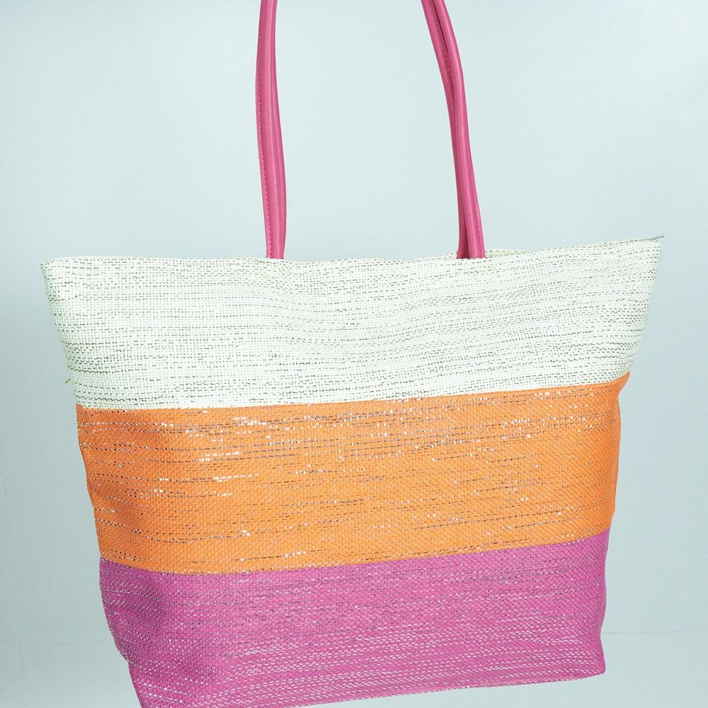 Bolsa de Praia Feminina Colorida Rosa 5