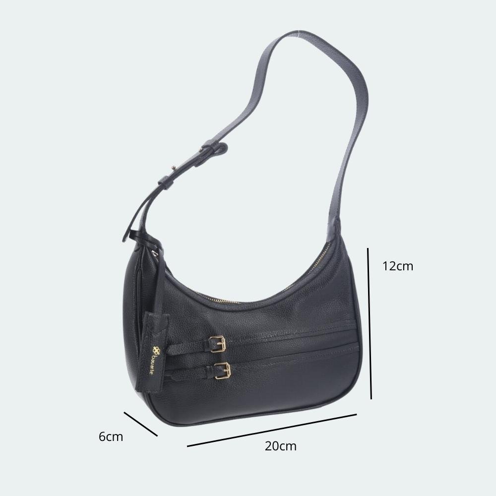 Bolsa Shoulder Feminina em Couro Preto 4