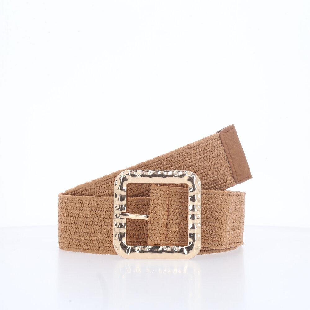 Cinto Feminino de Ráfia com Fivela Metalizada