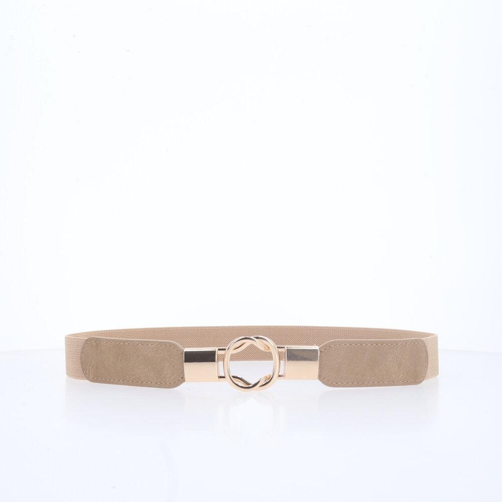 Cinto de Elástico com Fecho de Encaixe em Fivela Metalizada