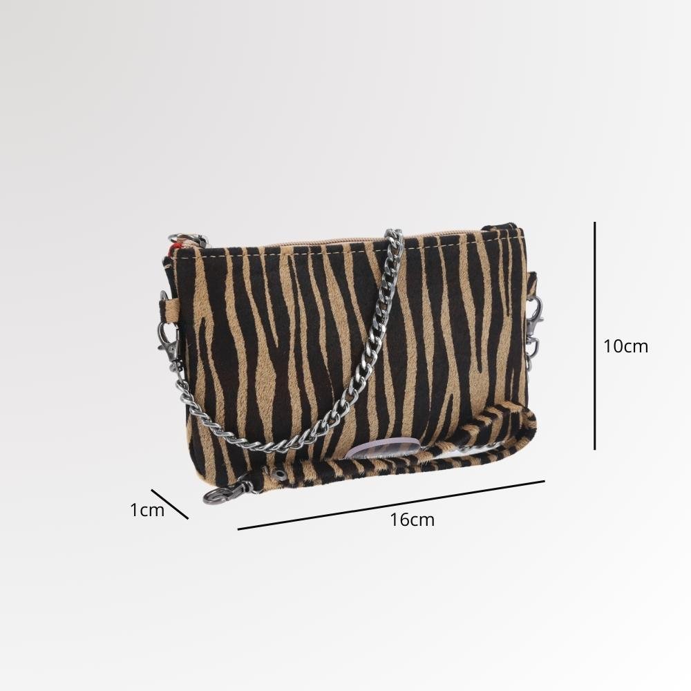 Bolsa de Couro Estilo Animal Print com Alça de Corrente Animal Print 4
