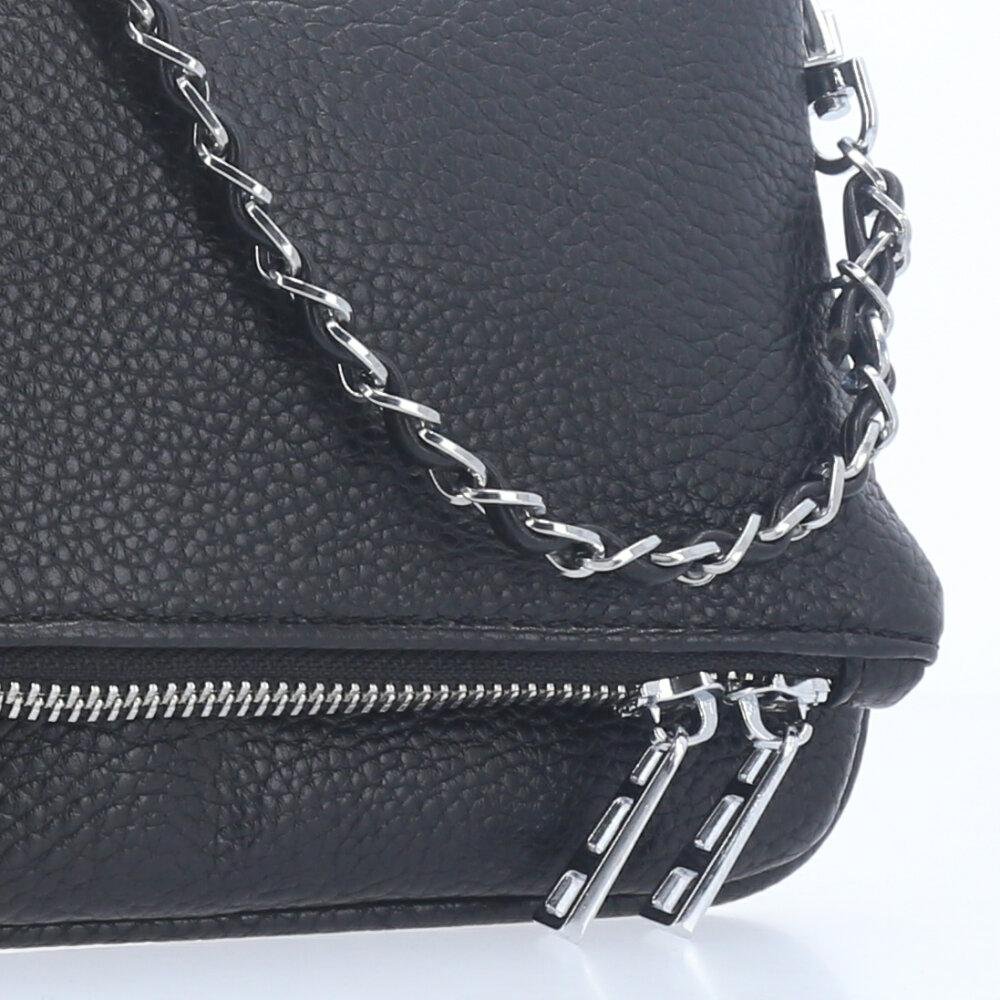 Bolsa Feminina Transversal com Alça de Corrente Preto 3