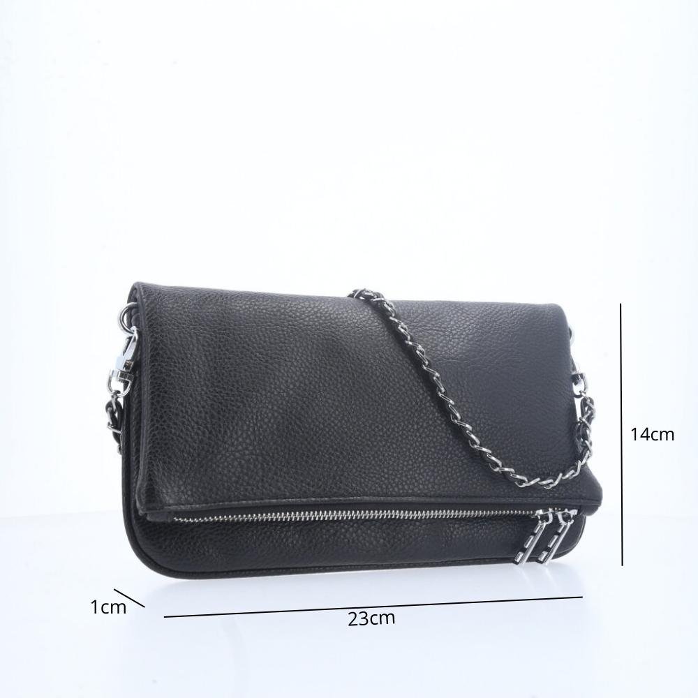 Bolsa Feminina Transversal com Alça de Corrente Preto 4