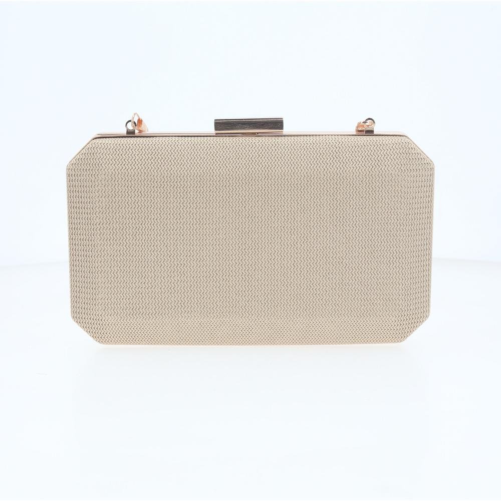 Bolsa Clutch de Festa com Design Minimalista Dourado 2