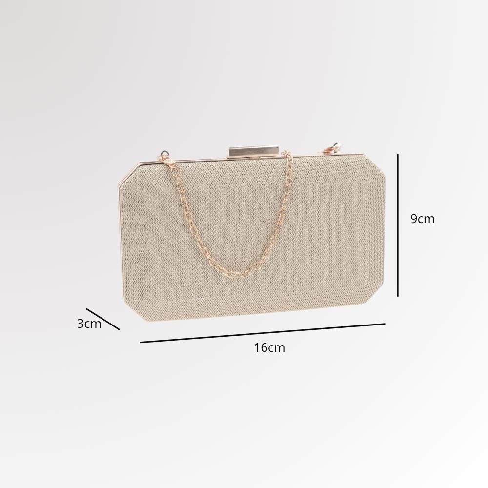Bolsa Clutch de Festa com Design Minimalista Dourado 4
