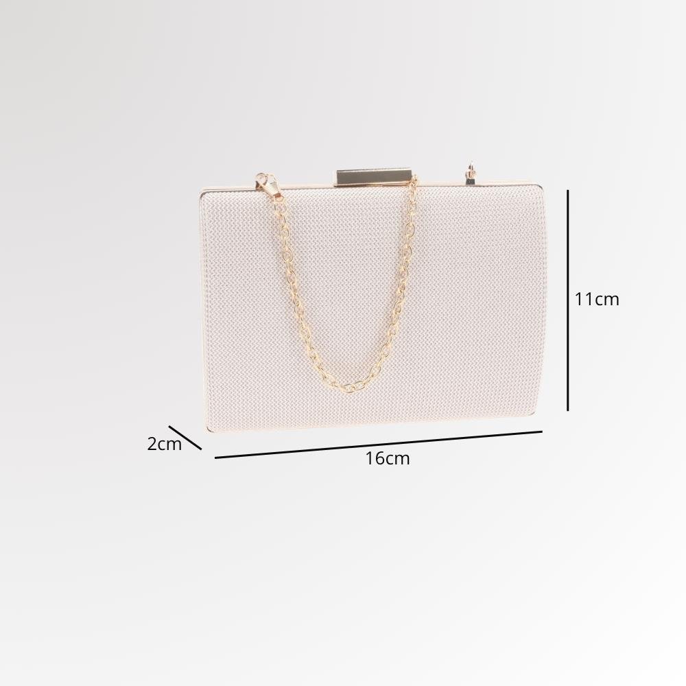 Bolsa Clutch de Festa com Design Minimalista Ouro Claro 4