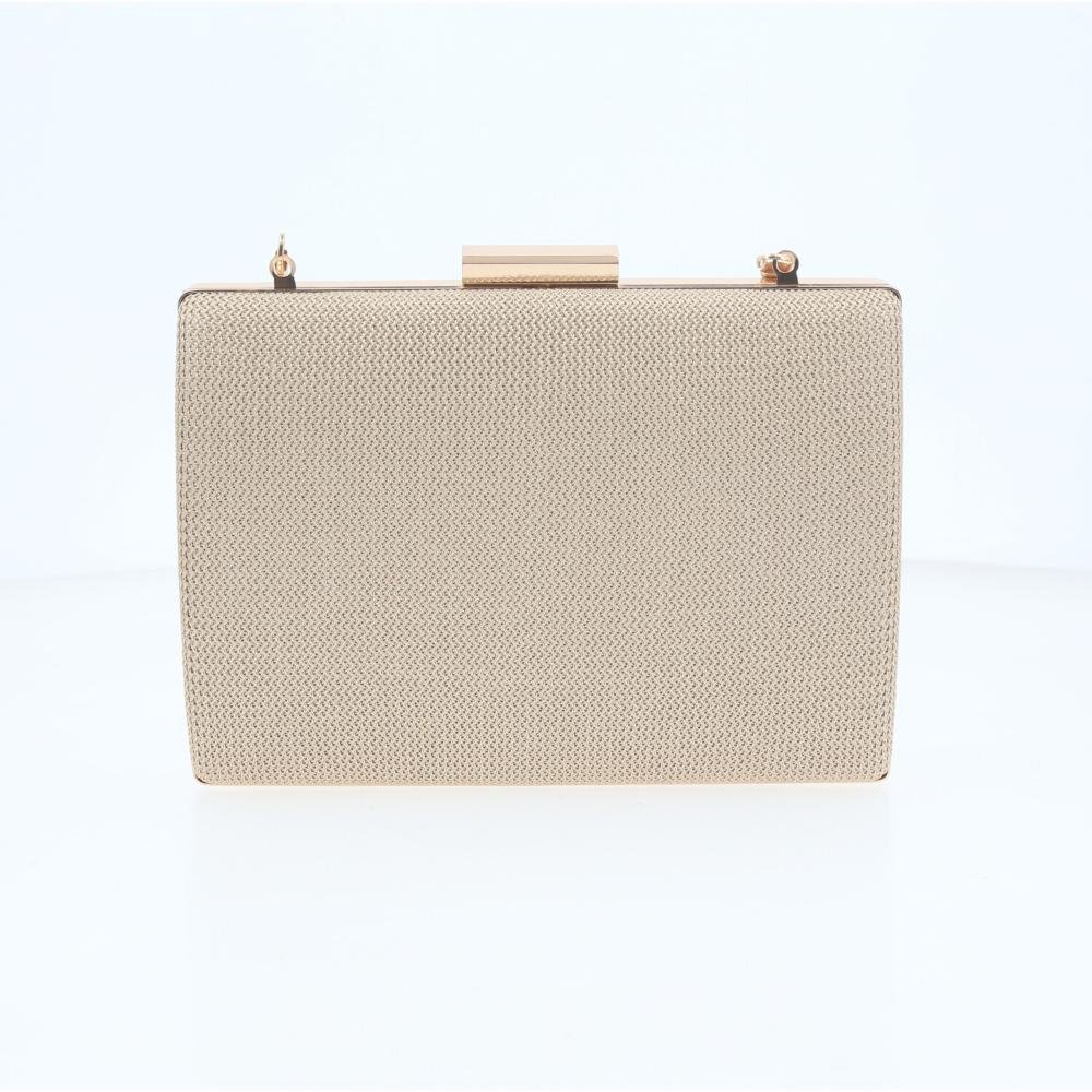 Bolsa Clutch de Festa com Design Minimalista Dourado 2