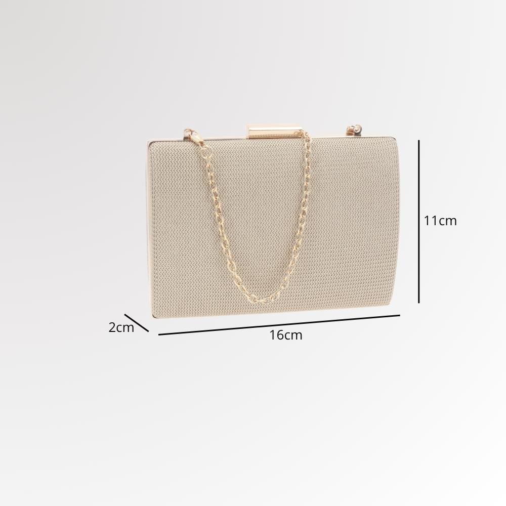Bolsa Clutch de Festa com Design Minimalista Dourado 4