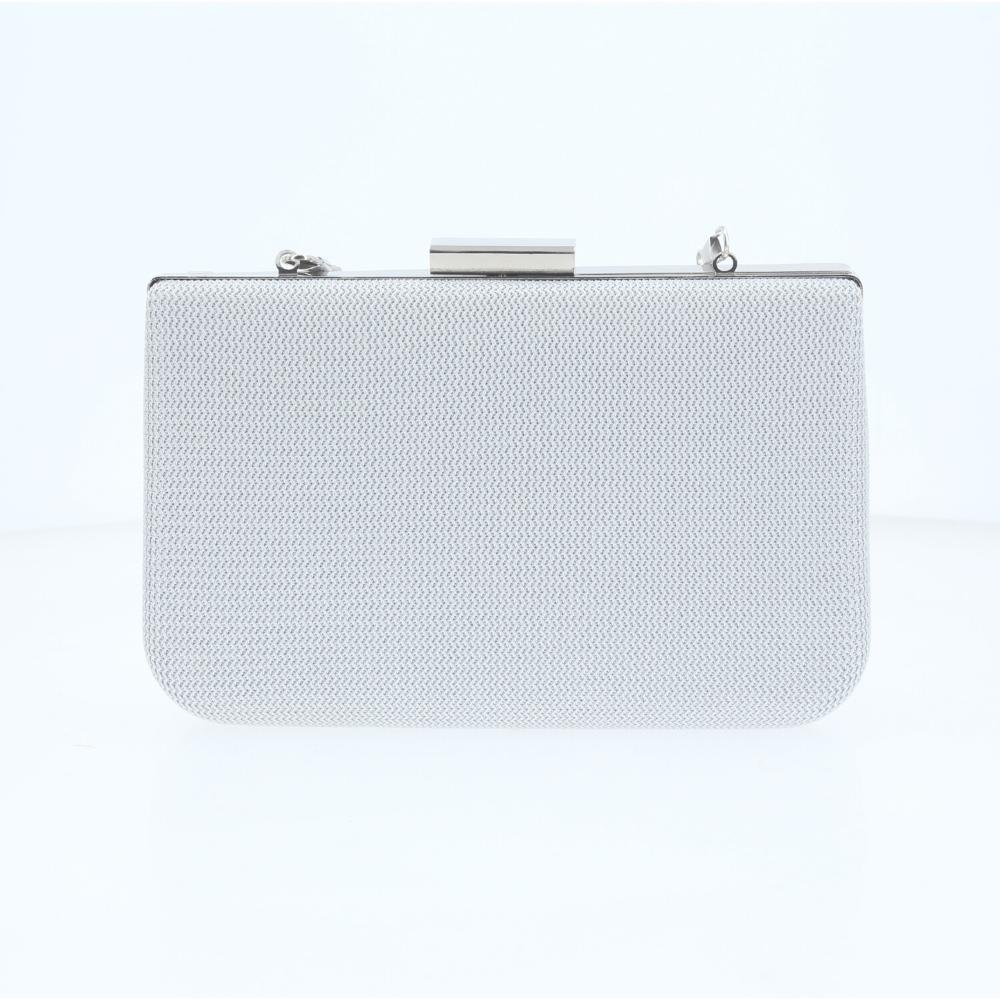 Bolsa Clutch de Festa com Design Minimalista Prata 2