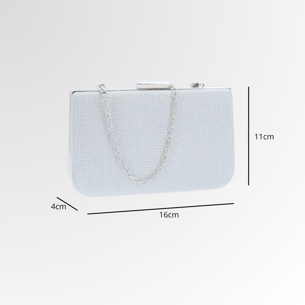 Bolsa Clutch de Festa com Design Minimalista Prata 4