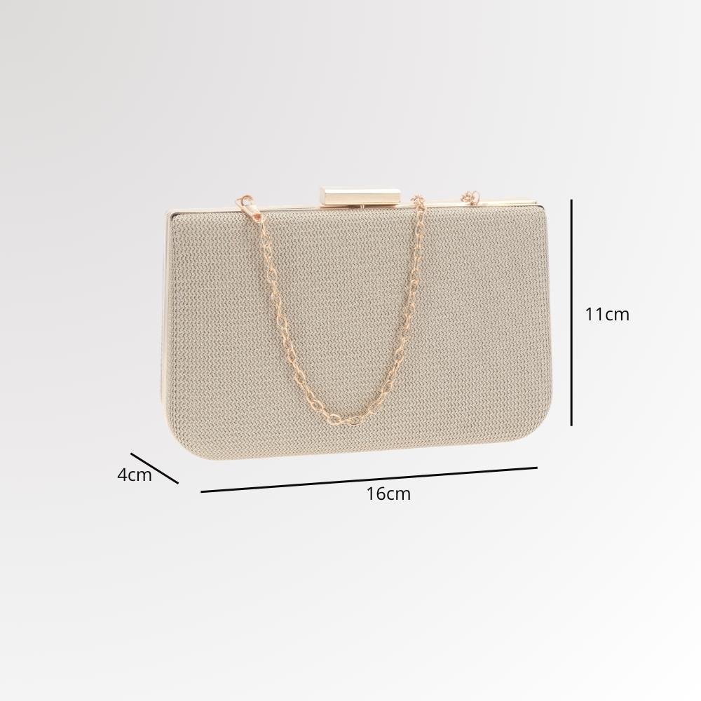 Bolsa Clutch de Festa com Design Minimalista Dourado 4