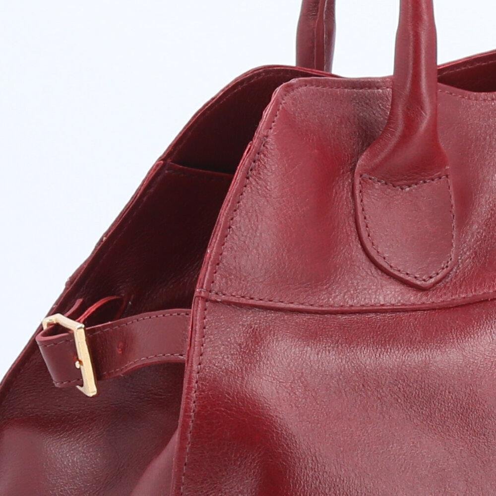 Bolsa Feminina de Couro Elegante com Alça de Ombro Vinho 3