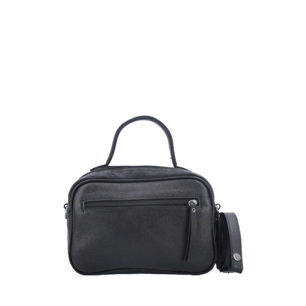 Bolsa de Couro Baú Bauarte Feminina com Zíper Preto 2