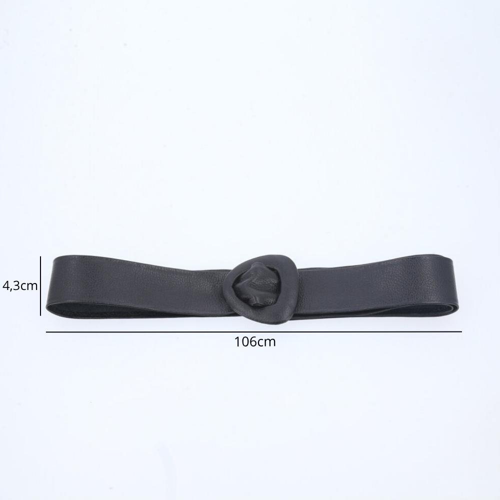 Cinto de Couro Faixa Denise Bauarte  Preto 3