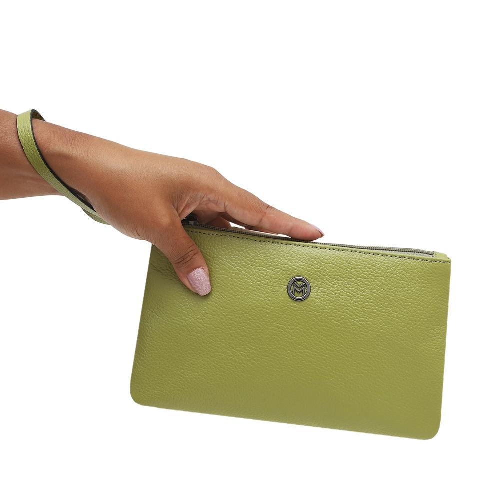 Bolsa Carteira Clutch de Couro Mariart Cambará Verde 2