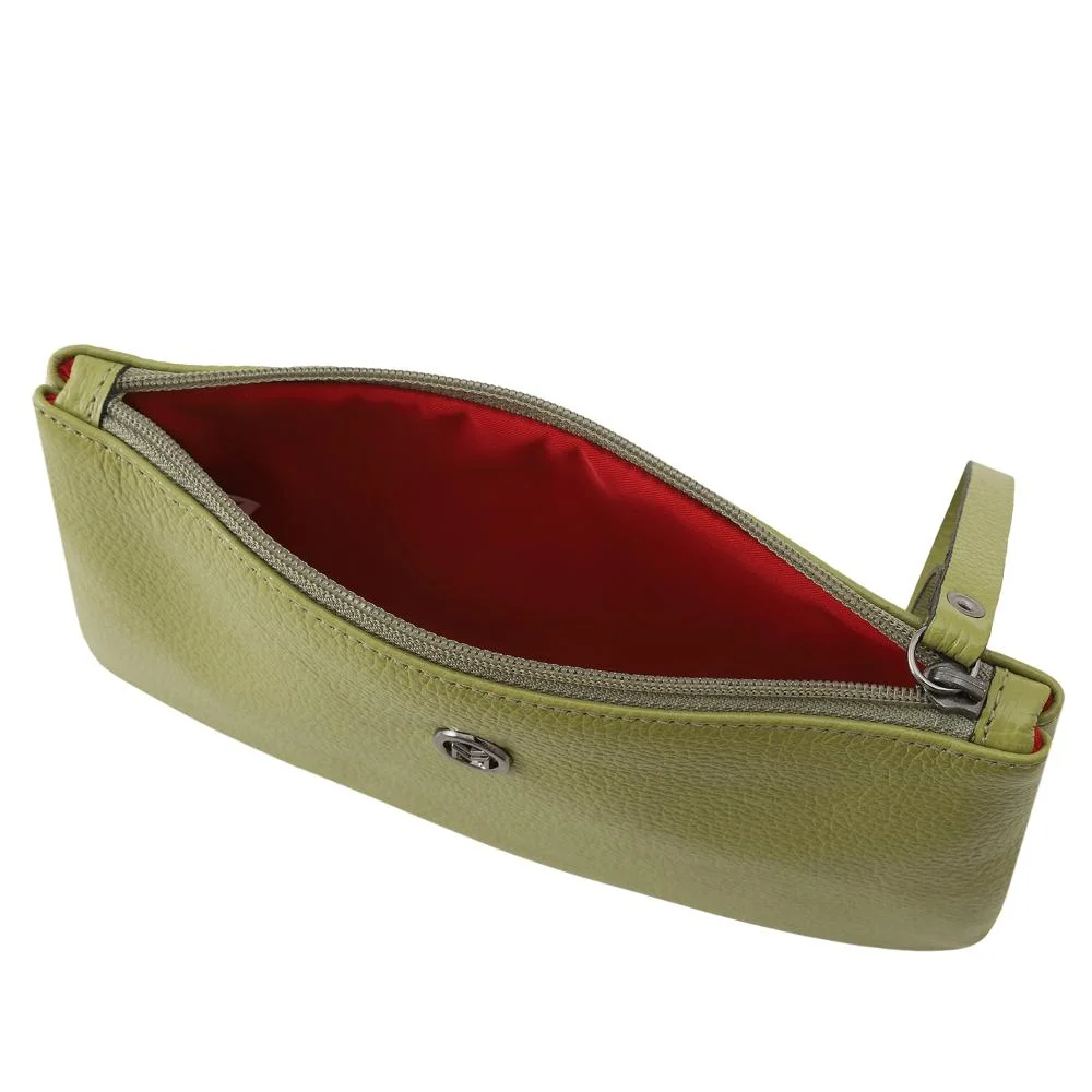 Bolsa Carteira Clutch de Couro Mariart Cambará Verde 3